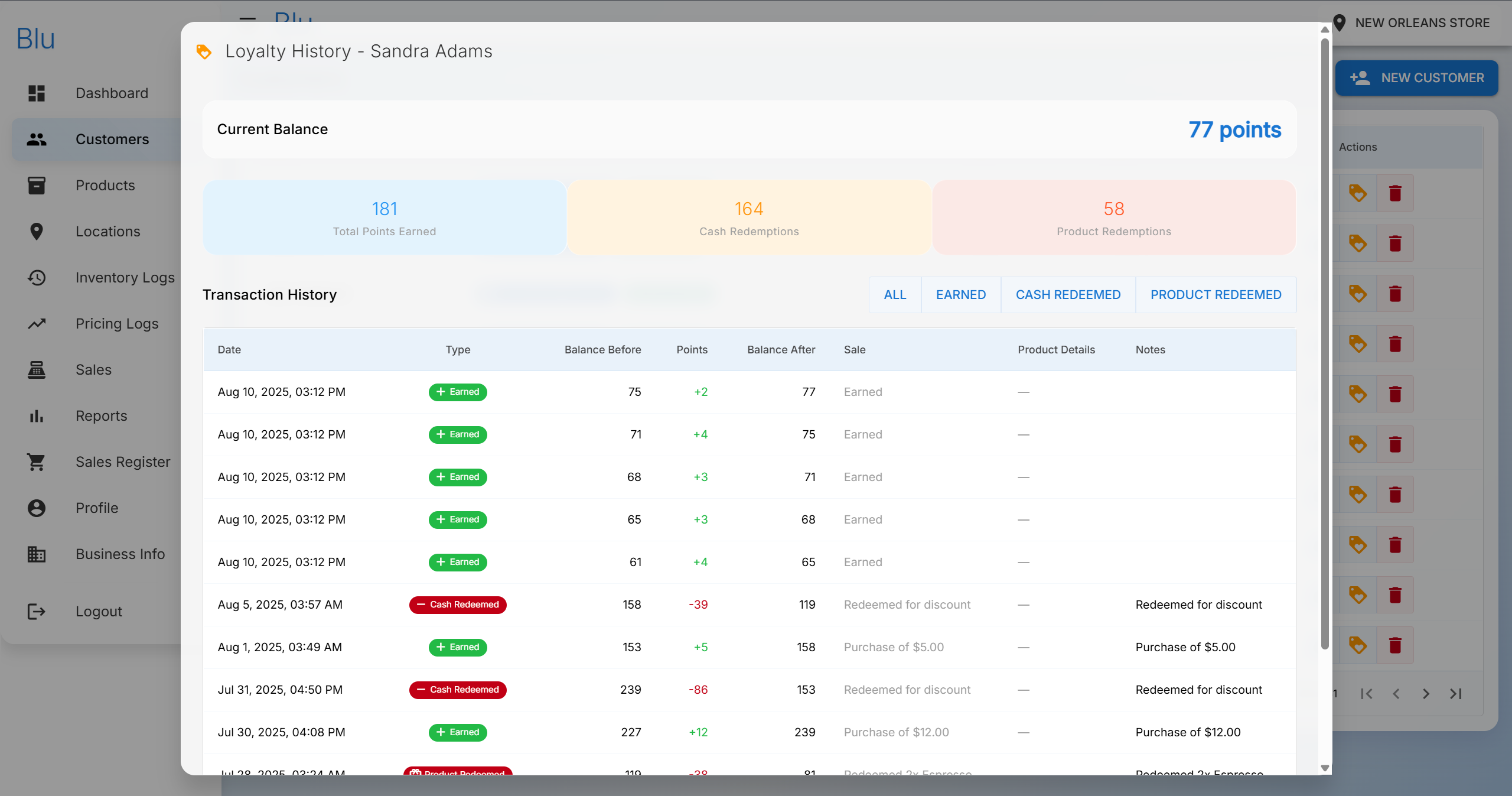 Blu Customer Database